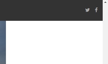Two Social media links at the top of the page. Facebook and twitter